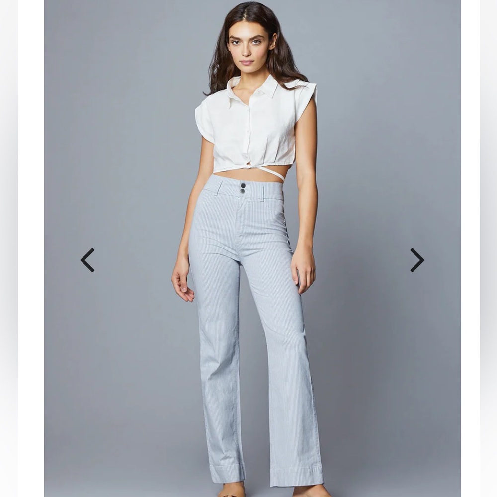 DL1961 Hepburn Stripe | Wide Leg Trousers | Size 25